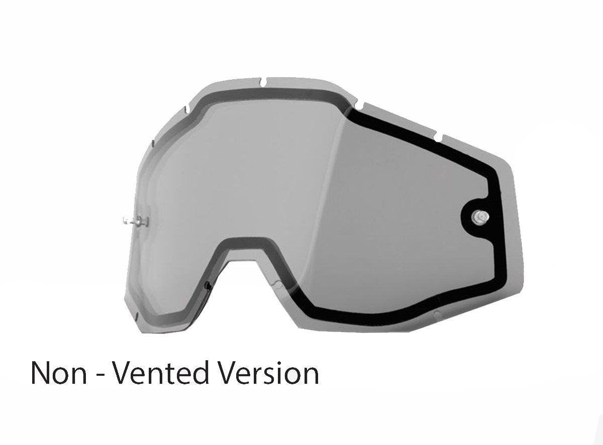 100% RaceCraft/Accuri/Strata Enduro Dual Replacement Lens - Smoke Smoke No Venting