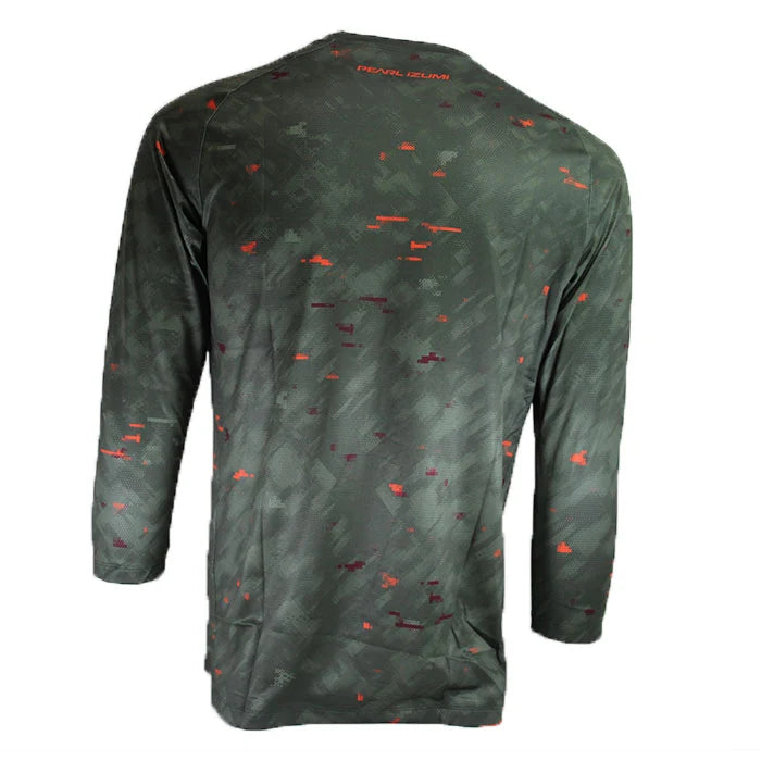 Pearl Izumi Summit 3/4 Sleeve MTB Jersey - Forest-Sunset Orange Disrupt
