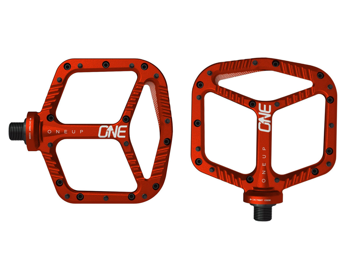 OneUp Aluminum Platform Pedals - Red Red