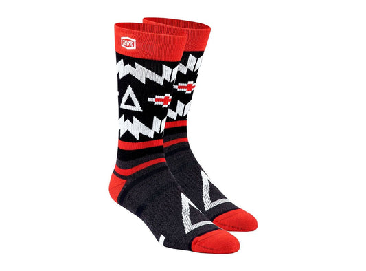 100% Jeronimo Sock - Black-Red Black - Red Large/X-Large 