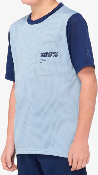 100% Ridecamp Short Sleeve MTB Jersey - Youth - Light Slate Blue