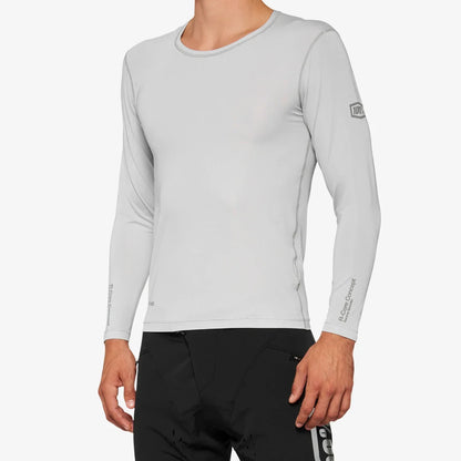 100% R-Core Concept Long Sleeve MTB Jersey - Gray - 2022 Gray Small 