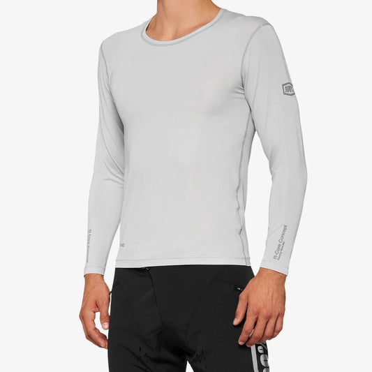 100% R-Core Concept Long Sleeve MTB Jersey - Gray - 2022 Gray Small 