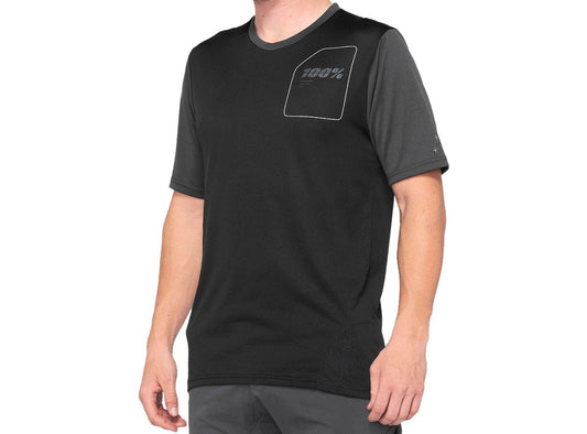 100% Ridecamp Short Sleeve MTB Jersey - Charcoal-Black - 2020 Charcoal - Black Small 