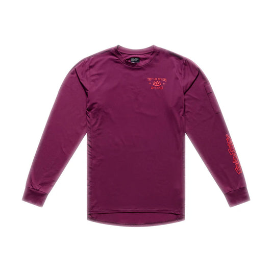 Troy Lee Designs Ruckus Long Sleeve Ride Tee - Lockdown - Sangria
