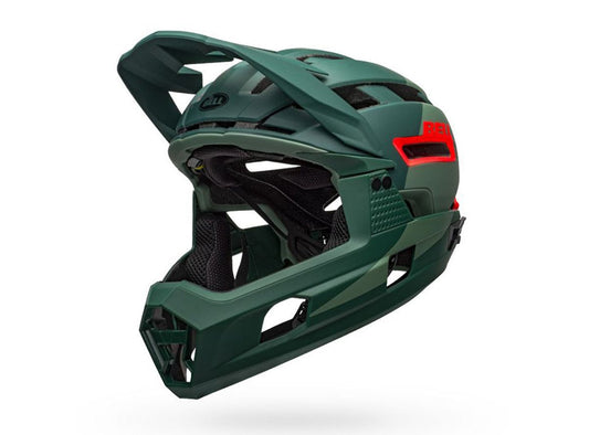 Bell Super Air R MIPS Full Face Helmet - Matt Gloss Green-Infrared - 2020 Matt Gloss Green - Infrared Small 