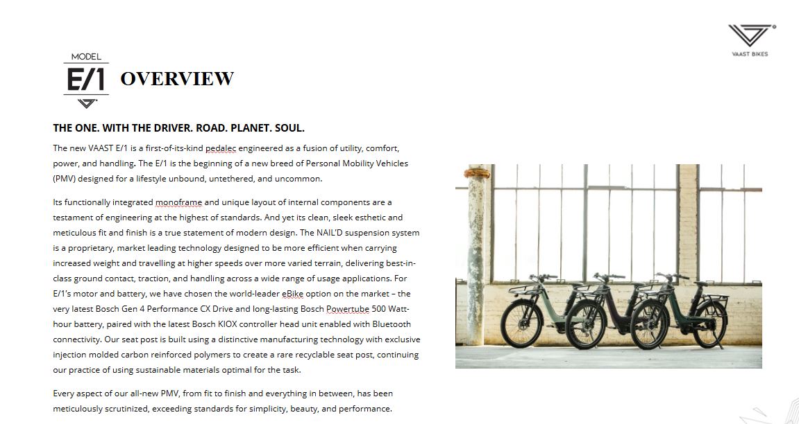 Vaast Bikes E/1 XT/SLX 27.5 E-Bike - Nostalgic Sea Blue-Ocean Frost