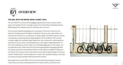 Vaast Bikes E/1 XT/SLX 27.5 E-Bike - Nostalgic Sea Blue-Ocean Frost