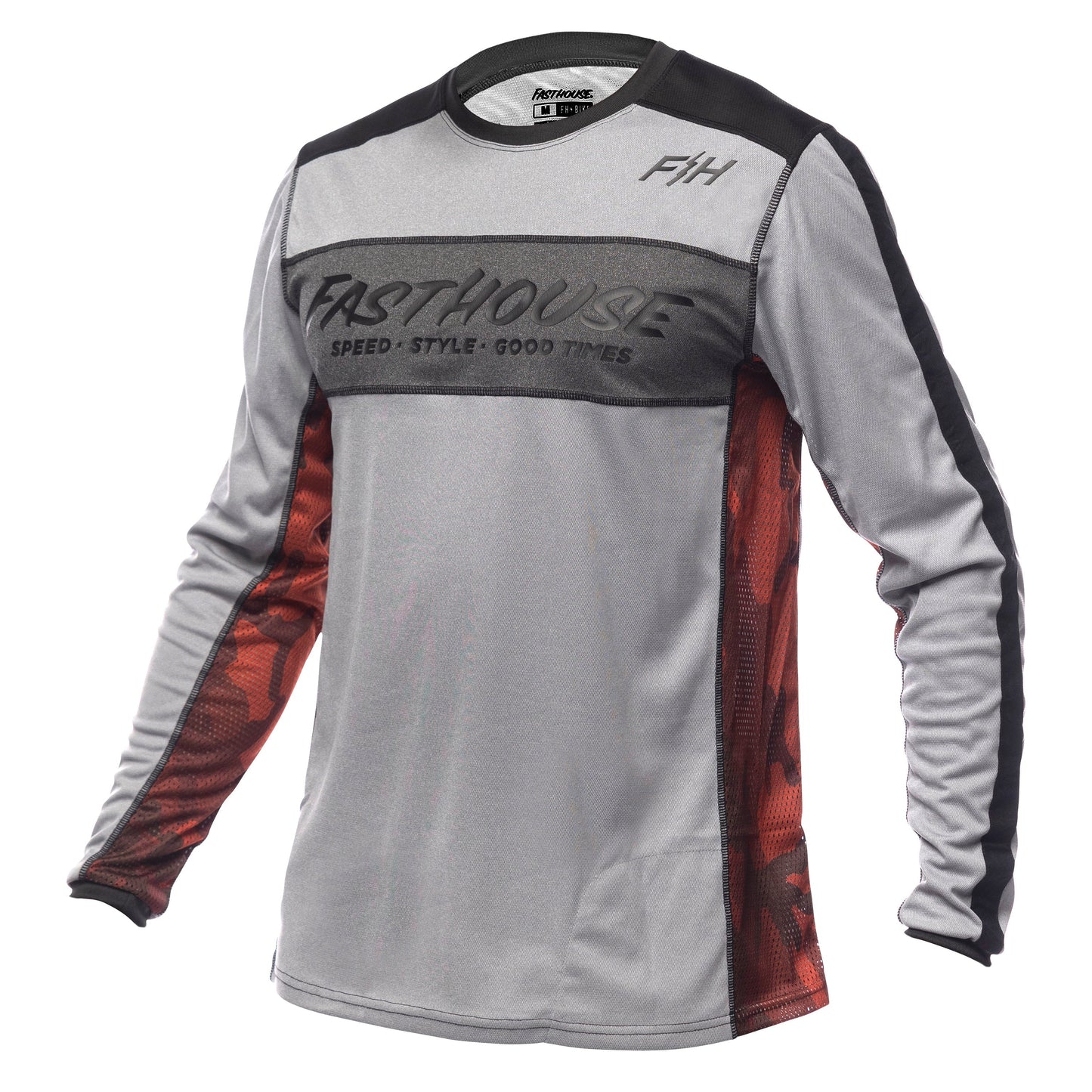Fasthouse Classic Acadia Long Sleeve MTB Jersey - Heather Gray - 2022 Heather Gray Small 