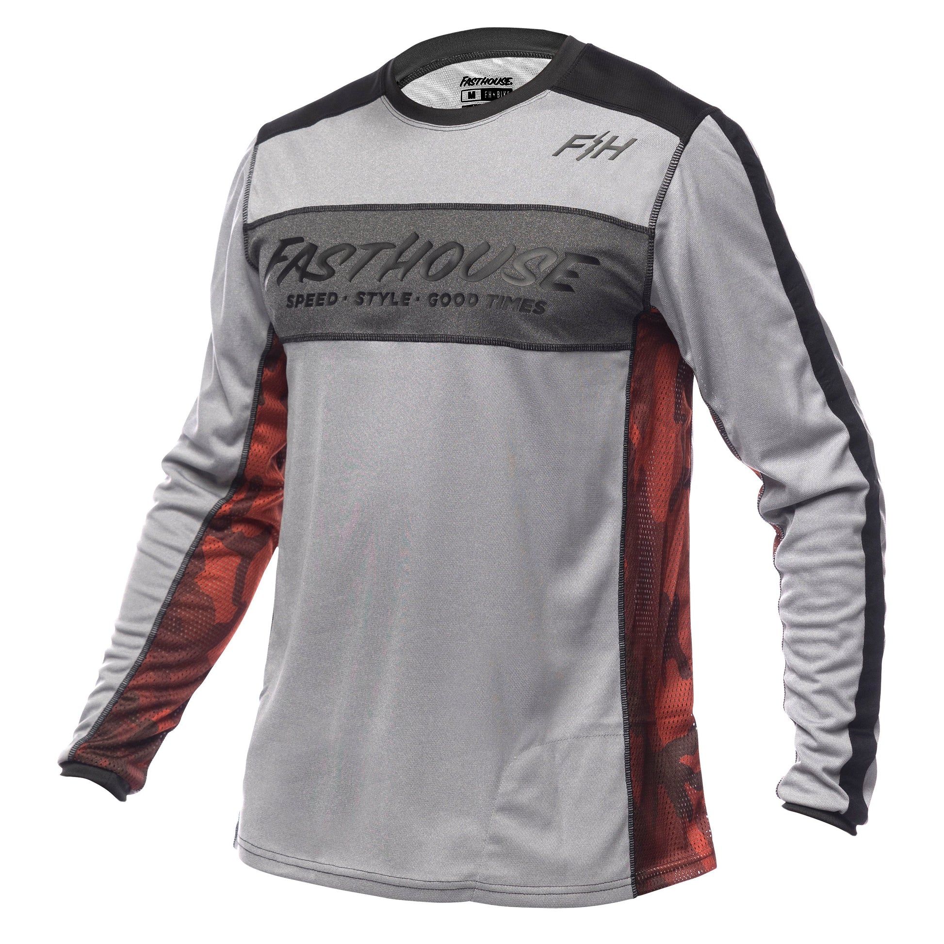 Fasthouse Classic Acadia Long Sleeve MTB Jersey - Youth - Heather Gray - 2022 Heather Gray Small 