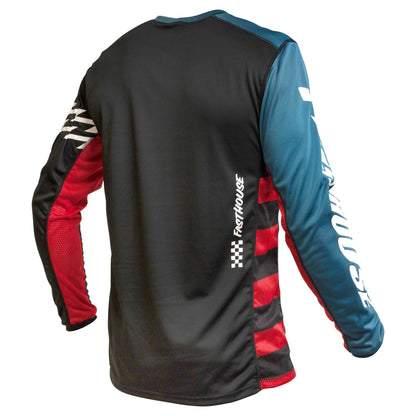 Fasthouse Classic Velocity Long Sleeve MTB Jersey - Black-Indigo