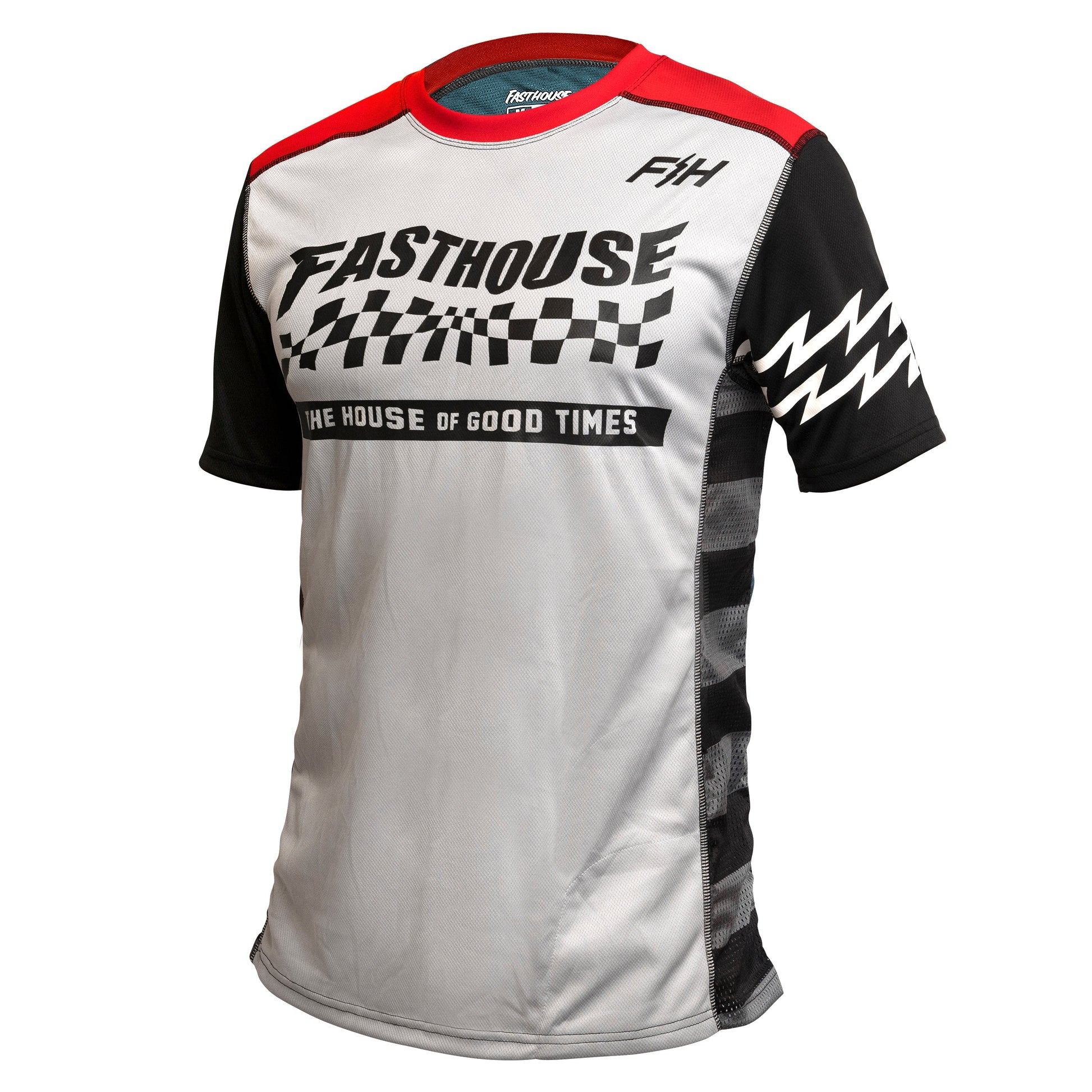 Fasthouse Classic Velocity Short Sleeve MTB Jersey - Silver-Indigo - 2022 Silver - Indigo Small 