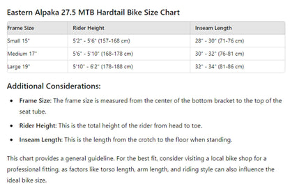 Eastern Alpaka 27.5 MTB Hardtail Bike - Purple