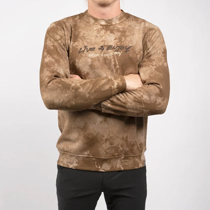 Fasthouse Emil Johansson Live and Enjoy Crew Neck Pullover - Tie Dye Brown-White