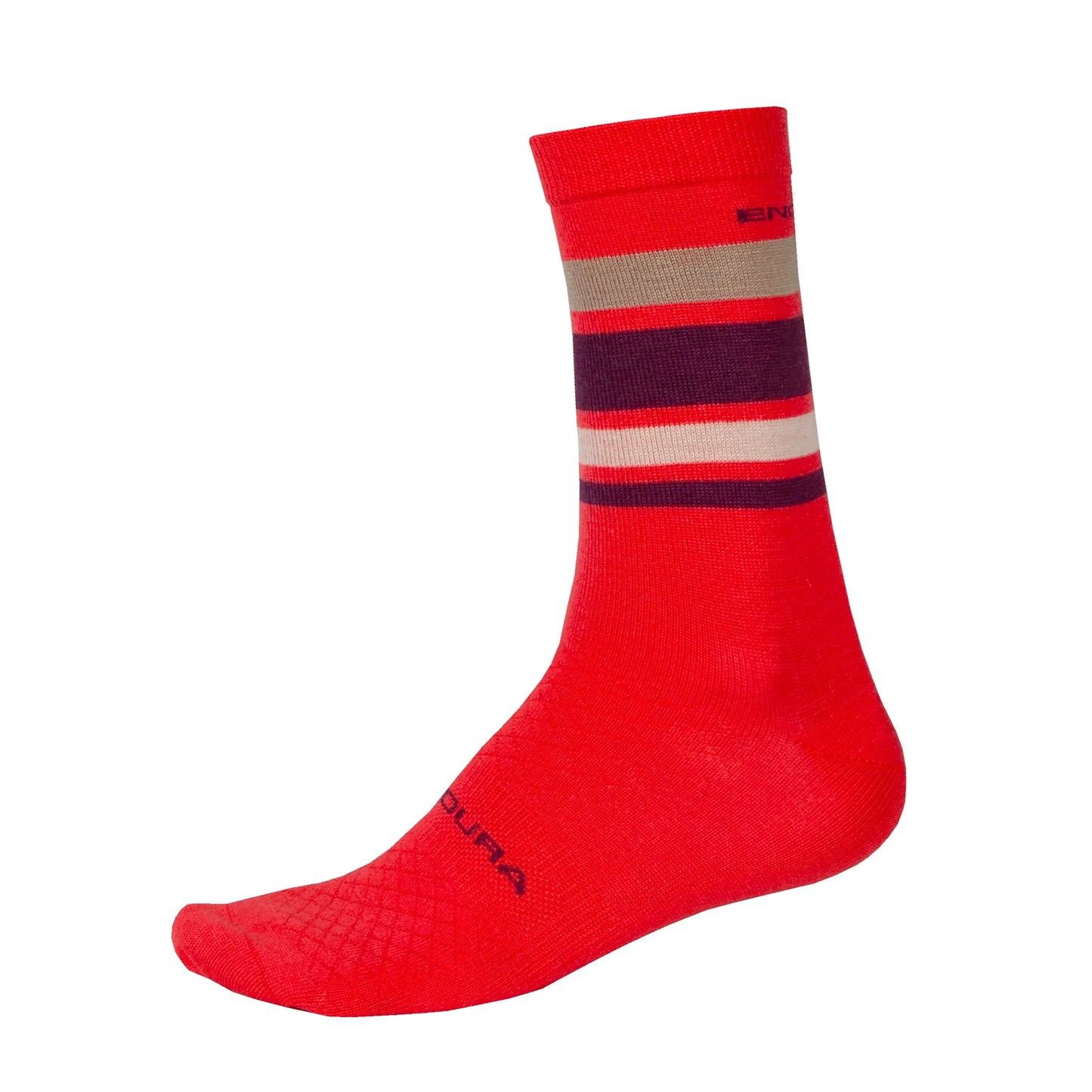 Endura BaaBaa Merino Stripe Sock - Pomegranate