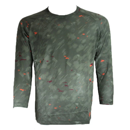 Pearl Izumi Summit 3/4 Sleeve MTB Jersey - Forest-Sunset Orange Disrupt