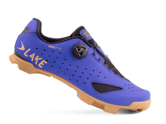 Lake MX219 MTB Shoe - Strong Blue-Gold