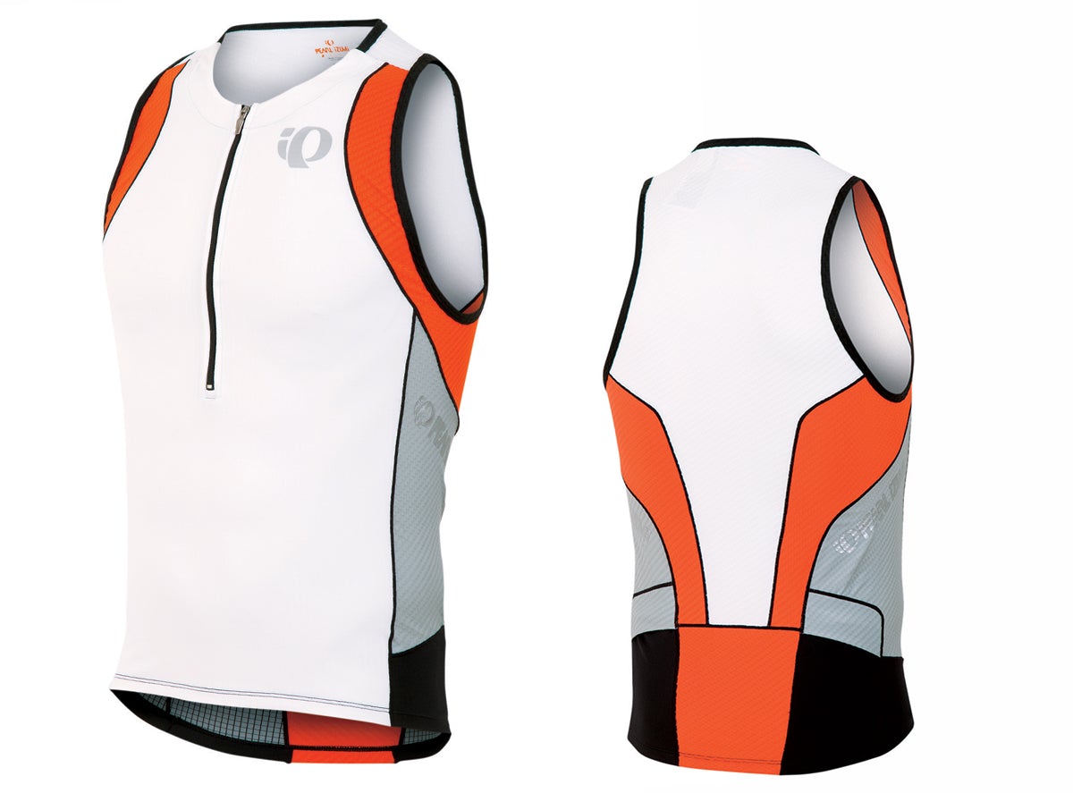Pearl Izumi Elite InRCool Tri Singlet - White-Cherry Tomato White - Cherry Tomato Medium 