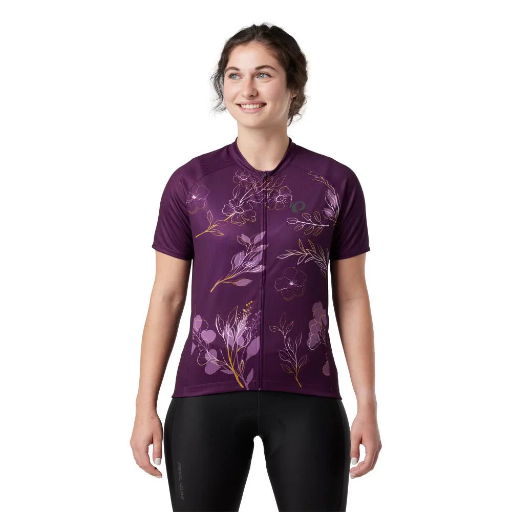 Pearl Izumi Classic Cycling Jersey - Womens - Dark Violet-Gold Wildflower