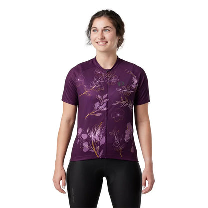Pearl Izumi Classic Cycling Jersey - Womens - Dark Violet-Gold Wildflower