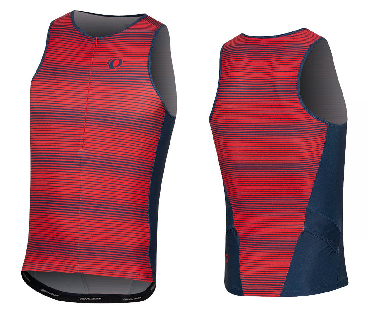 Pearl Izumi Elite Pursuit Graphic Tri Singlet - Torch Red-Navy STripe Torch Red - Navy Stripe 2X-Large 