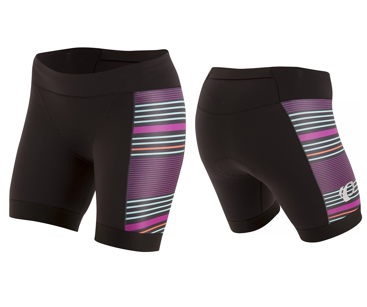 Pearl Izumi Elite Pursuit Tri Short - Womens - Black-Purple Wine STripe Black - Purple Wine Stripe Large 