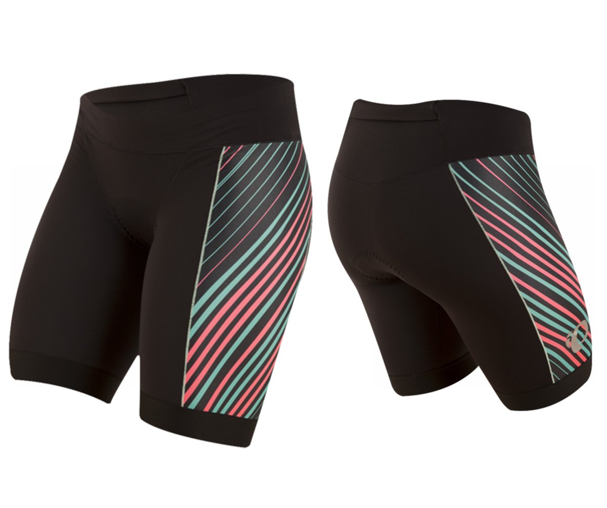 Pearl Izumi Elite Pursuit Tri Short - Womens - Black-Atomic Red Whirl Black - Atomic Red Whirl Large 