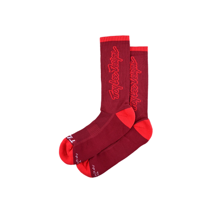 Troy Lee Designs Performance Sock - Signature - Oxblood