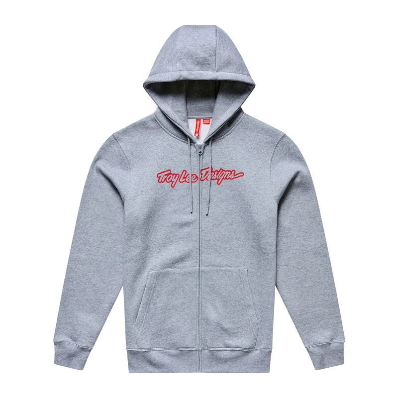 Troy Lee Designs Zip Up Hoodie - Signature - Heather-Red