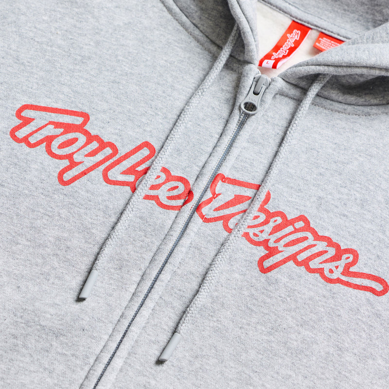Troy Lee Designs Zip Up Hoodie - Signature - Heather-Red