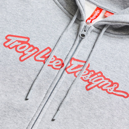 Troy Lee Designs Zip Up Hoodie - Signature - Heather-Red