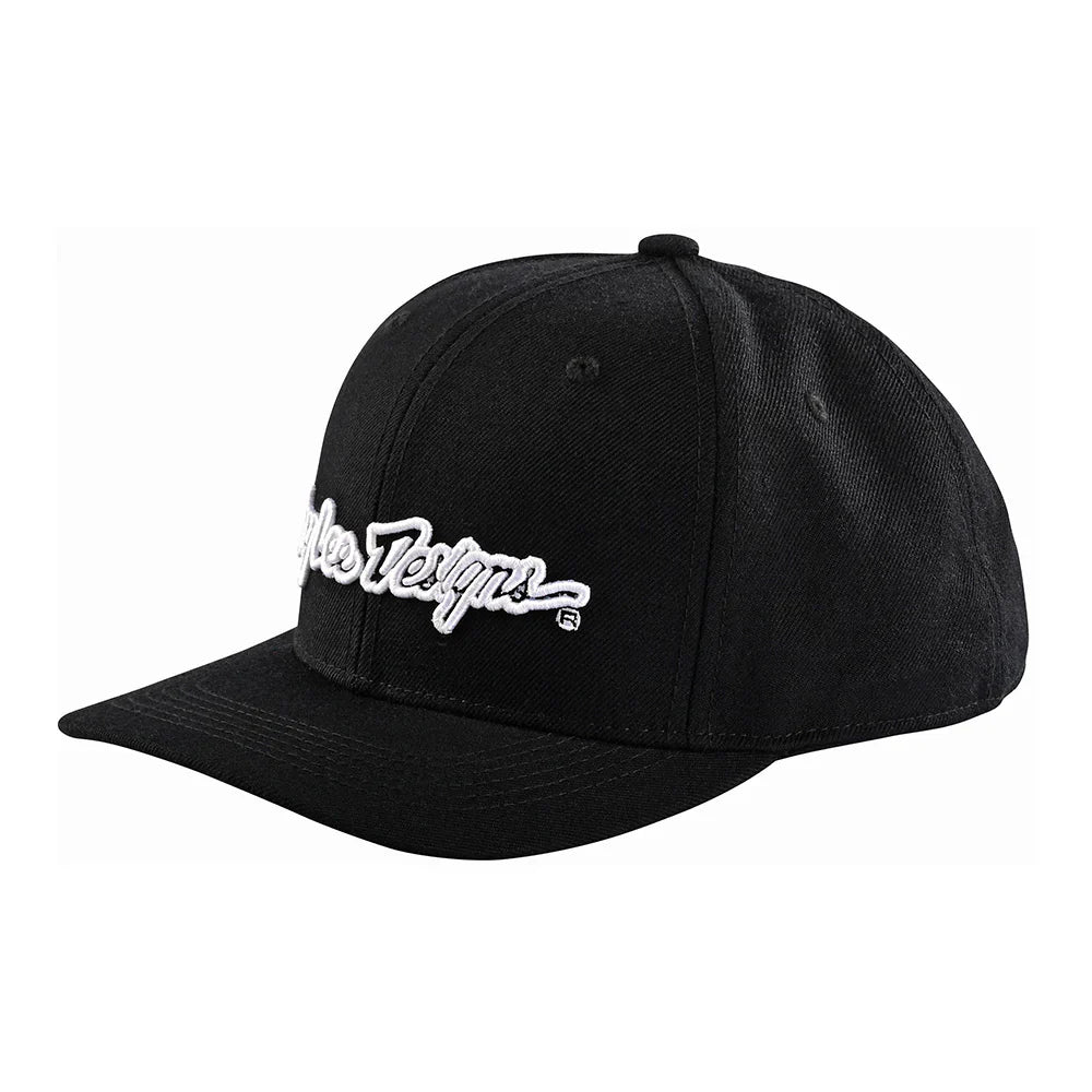 Troy Lee Designs Signature Curved Snapback Hat - Black