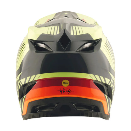 Troy Lee Designs D4 Polyacrylite Full Face Helmet - Qualifer - Black-Yellow