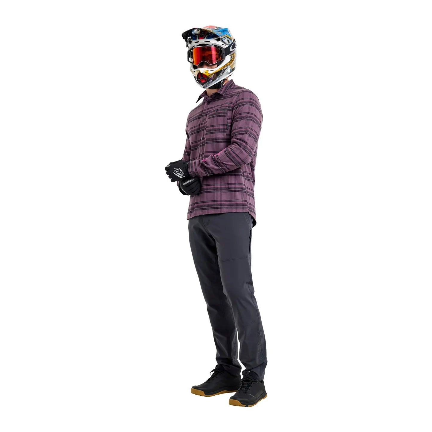 Troy Lee Designs Grind Flannel Plaid Shirt - Deep Purple