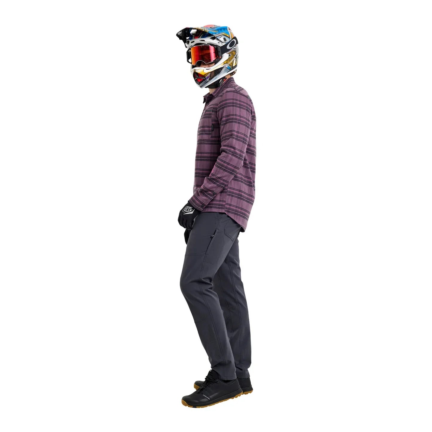 Troy Lee Designs Grind Flannel Plaid Shirt - Deep Purple