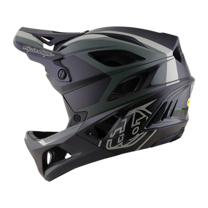 Troy Lee Designs Stage 2 MIPS Full Face Helmet - High Vz - Army-Charcoal
