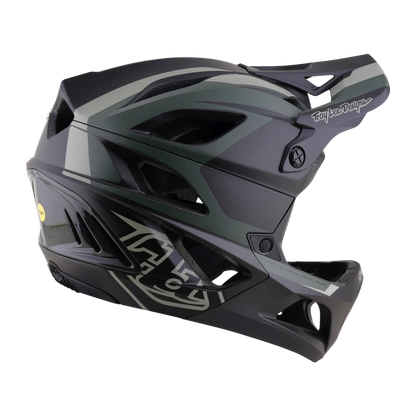 Troy Lee Designs Stage 2 MIPS Full Face Helmet - High Vz - Army-Charcoal