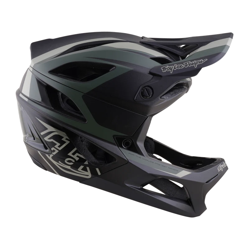 Troy Lee Designs Stage 2 MIPS Full Face Helmet - High Vz - Army-Charcoal