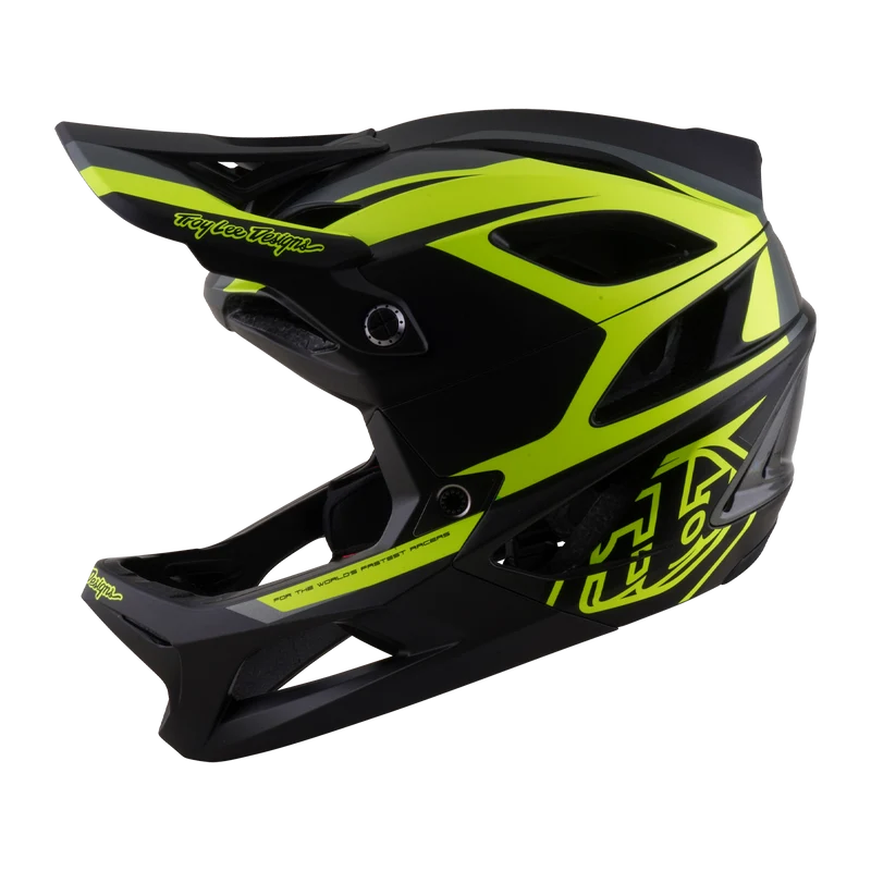 Troy Lee Designs Stage 2 MIPS Full Face Helmet - High Vz - Charcoal-Flo Yellow