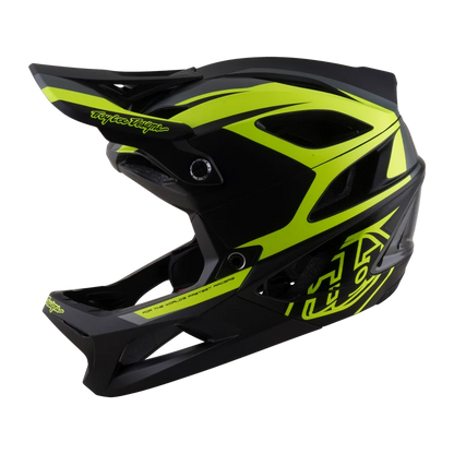 Troy Lee Designs Stage 2 MIPS Full Face Helmet - High Vz - Charcoal-Flo Yellow