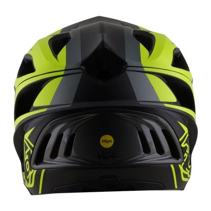 Troy Lee Designs Stage 2 MIPS Full Face Helmet - High Vz - Charcoal-Flo Yellow