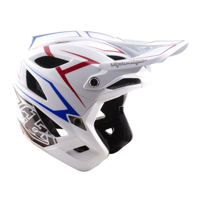 Troy Lee Designs Stage Stunt MIPS MTB Helmet - Pinstripe - White