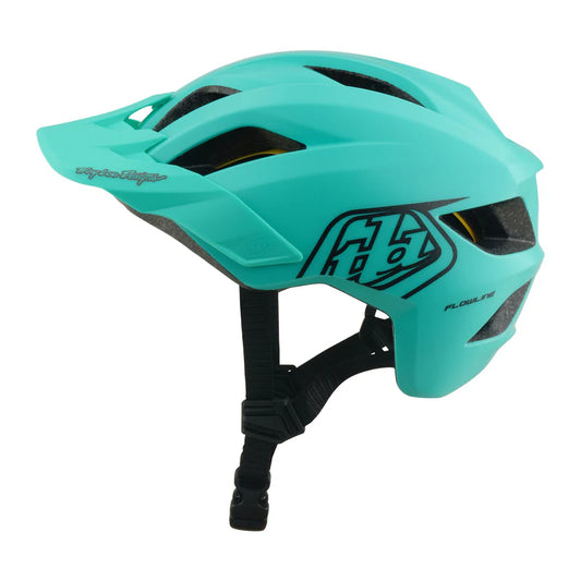 Troy Lee Designs Flowline MTB Helmet - Youth - Point - Charcoal-Real Teal