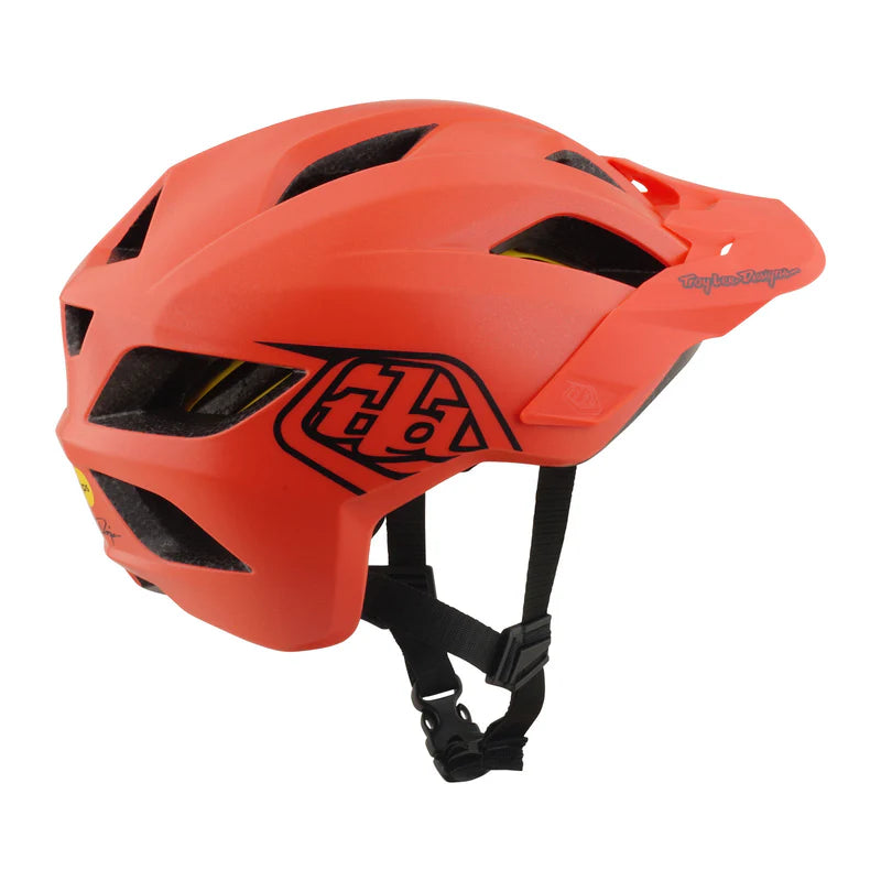 Troy Lee Designs Flowline MTB Helmet - Youth - Point - Coral-Charcoal
