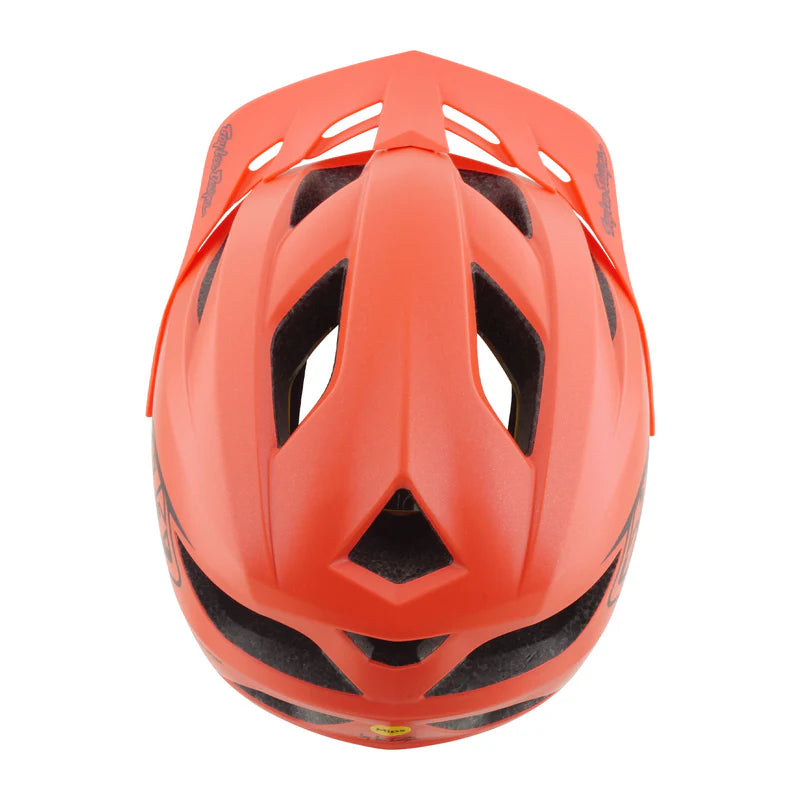 Troy Lee Designs Flowline MTB Helmet - Youth - Point - Coral-Charcoal