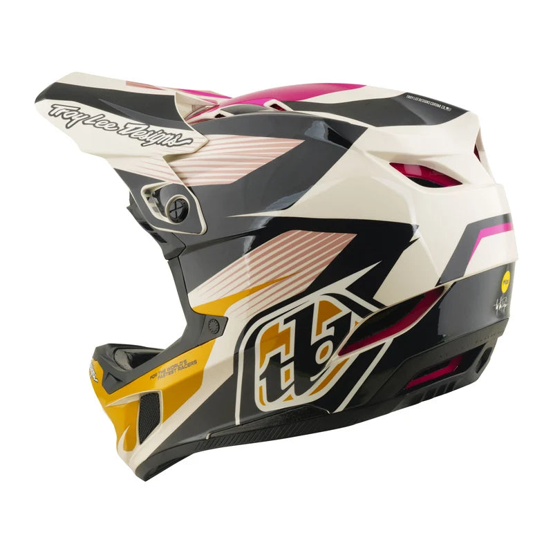 Troy Lee Designs D4 Polyacrylite Full Face Helmet - Turbo - Acid-Fuchsia