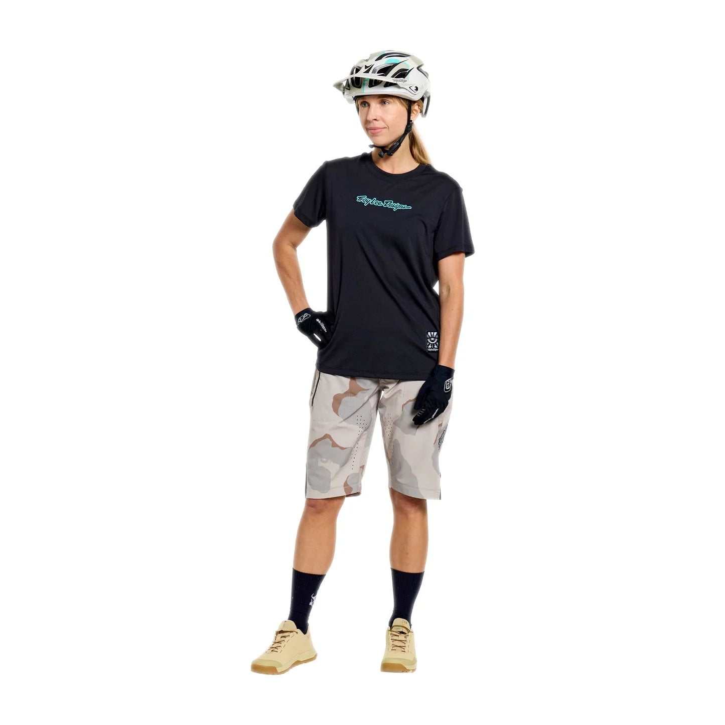 Troy Lee Designs Lilium Short Sleeve Ride Tee - Womens - Signature - Black