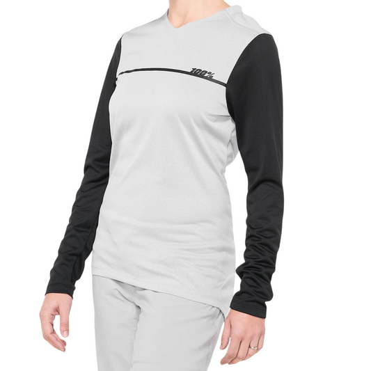 100% Ridecamp Long Sleeve MTB Jersey - Womens - Gray-Black