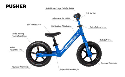 Eastern Pusher 12" Kids Bike - Blue