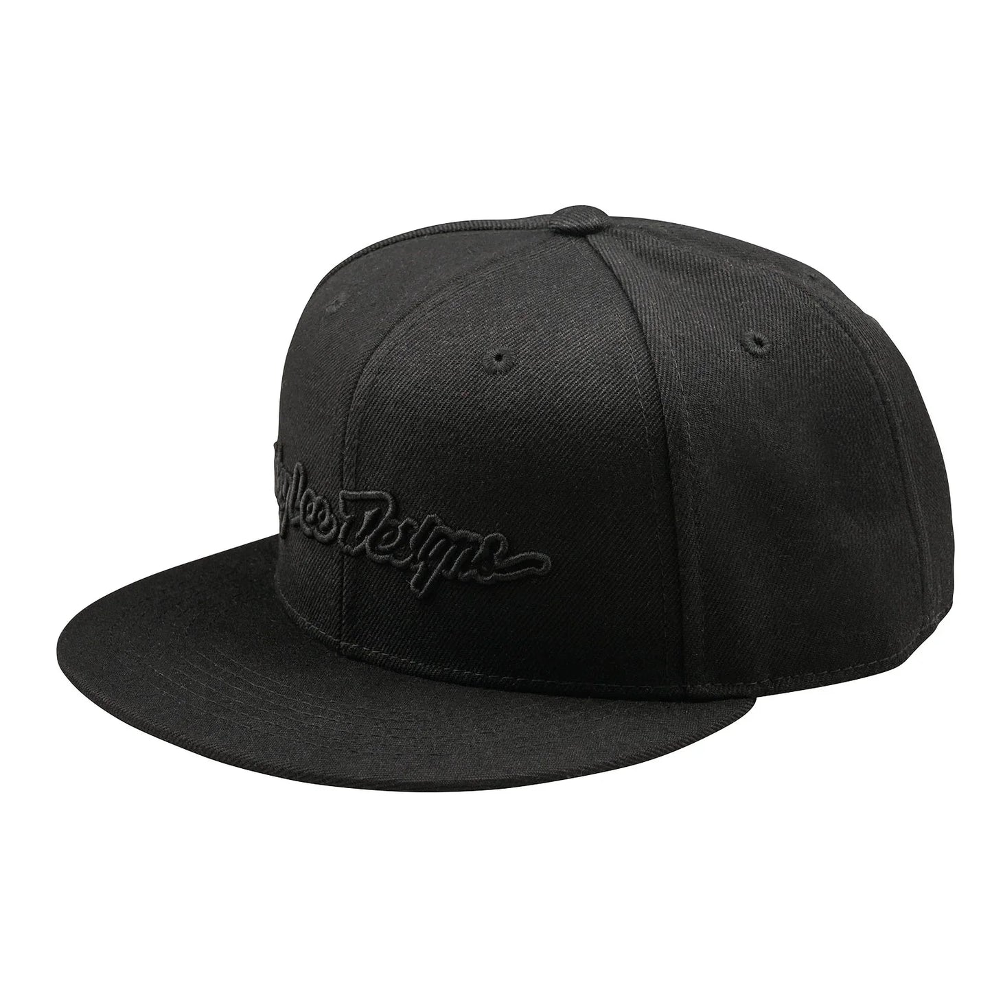 Troy Lee Designs Signature Flat Bill Snapback Hat - Black-Black